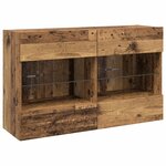 vidaXL Meuble TV mural Montage mural Bois Ancien 98 5 x 30 x 60 5 cm