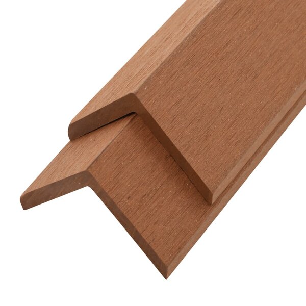 vidaXL Cornière de terrasse 5 Pièces WPC 170 cm Marron clair