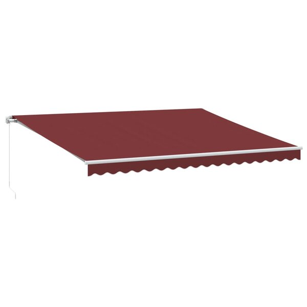 vidaXL Auvent manuel rétractable avec LED bordeaux 450x300 cm