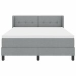 vidaXL Lit à ressorts avec matelas Gris clair 190 x 140 cm Polyester
