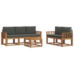 vidaXL Ensemble de canapés d'extérieur 6 pc Naturel et Anthracite