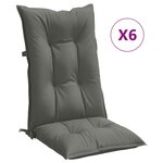 vidaXL Coussins de chaise à dossier haut lot de 6 gris foncé mélangé