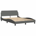 vidaXL Cadre de lit sans matelas gris foncé 140x200 cm tissu
