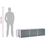 vidaXL Jardinière surélevée acier galvanisé 240x40x45 cm gris