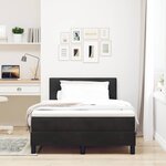 vidaXL Lit à ressort LED avec matelas Noir 120 x 200 cm Velours