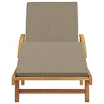 vidaXL Transat avec coussin Taupe 200 x 67 x 84cm Bois d'acacia massif