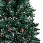 vidaXL Sapin de Noël mince bois véritable et neige blanche vert 150 cm