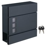 Boîte aux lettres moderne avec porte-journaux couvercle verrouillable facile à installer gris anthracite