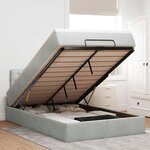 vidaXL Lit ottoman avec matelas et LED gris clair 120x190cm velours