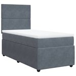 vidaXL Sommier à lattes de lit et matelas Gris foncé 90x190 cm Velours