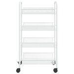 vidaXL Chariot de cuisine à 4 niveaux Blanc 46x26x85 cm Fer