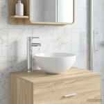 vidaXL Lavabo de salle de bains Chrome 35 5 x 35 5 x 14 5 cm métal