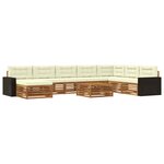 vidaXL Ensemble de canapés d'extérieur 9 Pièces Naturel et Crème