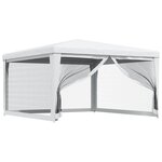vidaXL Tente de réception avec 4 parois latérales en maille 4x4m Blanc
