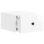 vidaXL Cabinet de chevet mural Blanc brillant 34 5 x 33 x 20 cm