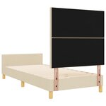 Lit vidaXL Crème 90x190 cm en tissu