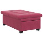 vidaXL Canapé-lit 3-en-1 Design extractible Bordeaux Velours