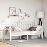 Lit de jour vidaXL avec lit escamotable blanc 75x190 cm en acier