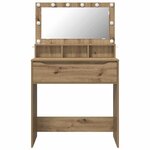 vidaXL Tables de maquillage pour chambre avec tiroir Chêne artisanal