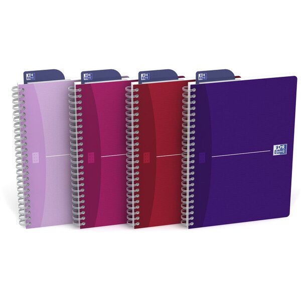 Carnet de bureau My Style, A5, double spirale, couverture carton, 90 feuilles, ligné, 90 g/m², couleurs assorties, compatible SCRIBZEE® (paquet 5 unités)