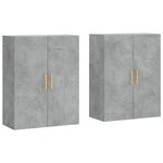 vidaXL Armoires murales 2 Pièces gris béton 69 5x34x90 cm