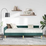 vidaXL Cadre de lit d'angle avec matelas avec matelas 2 Pièces Vert tissu