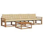 vidaXL Ensemble de canapés d'extérieur 5 Pièces Naturel et Beige