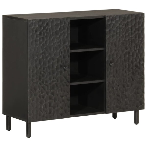 vidaXL Armoire latérale noir 90x33x75 cm bois massif de manguier