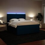 vidaXL Sommier à lattes de lit et matelas bleu 180x200 cm velours