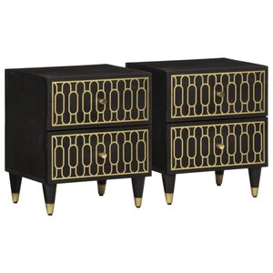 vidaXL Tables de chevet 2 Pièces 40x33x46 cm Bois de manguier solide