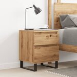 vidaXL Table de chevet chêne artisanal 40x35x50 cm bois d’ingénierie