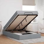 vidaXL Cadre de lit avec matelas avec matelas 2 Pièces Gris clair tissu