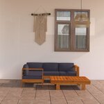 vidaXL Salon de jardin 5 Pièces avec coussins gris foncé Bois d'acacia