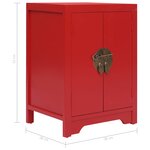 vidaXL Table de chevet Rouge 38 x 28 x 52 cm Bois de Paulownia