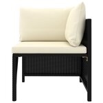 vidaXL Salon de jardin 8 Pièces avec coussins Résine tressée Noir