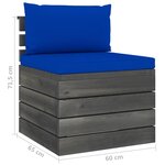 vidaXL Salon palette de jardin 9 Pièces avec coussins Bois de pin massif