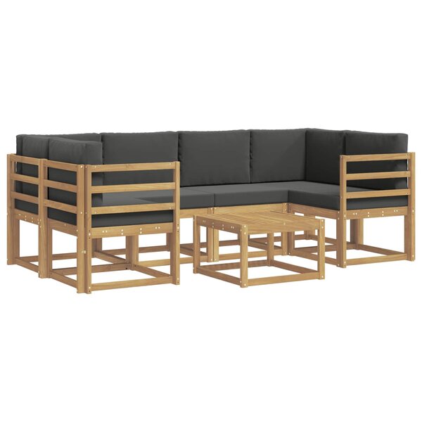vidaXL Ensemble de canapés d'extérieur 7 pc Blanc et anthracite