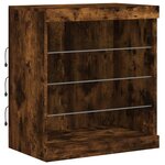 vidaXL Buffet avec lumières LED chêne fumé 142 5x37x67 cm