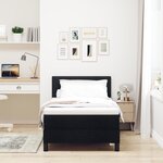 vidaXL Lit Box Spring avec Matelas Noir 100x200 cm Tissu