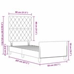 Cadre de lit en velours gris clair vidaXL 80x200 cm
