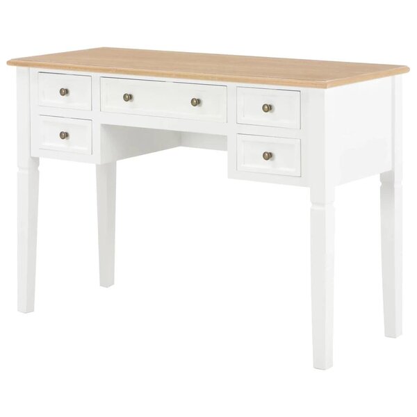 Bureau table meuble travail informatique bois blanc 109 5 cm 0502114
