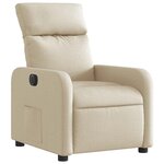 vidaXL Fauteuil inclinable électrique Crème Tissu
