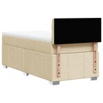 vidaXL Sommier à lattes de lit avec matelas Crème 90x200 cm Tissu