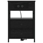 vidaXL Cabinet de chevet avec tiroir 2 Pièces Chêne noir 40 x 31 x 60 cm