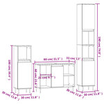 vidaXL Ensemble de meubles salle de bain 3 Pièces noir bois d'ingénierie