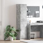 vidaXL Highboard Gris béton 35 x 39 x 168 cm Bois d'ingénierie