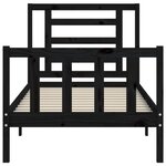 vidaXL Cadre de lit sans matelas noir bois de pin massif