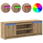 vidaXL Meuble TV Marron 139 5 x 34 x 50 cm Bois d'ingénierie