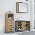 vidaXL Ensemble de mobilier de salle de bain 3 Pièces chêne artisanal