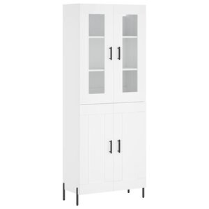 vidaXL Buffet haut Blanc 69 5x34x180 cm Bois d'ingénierie